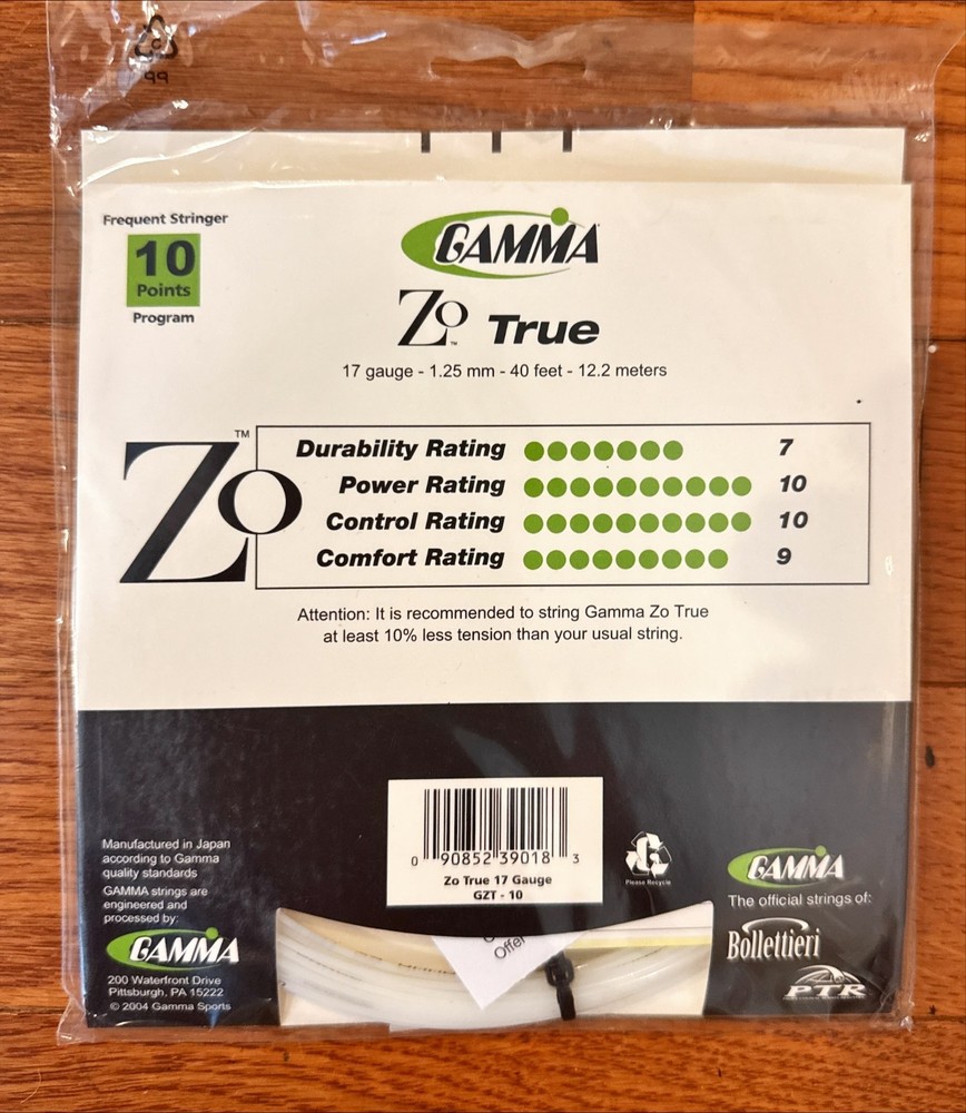 Gamma ZO True Tennis String - 17 Guage