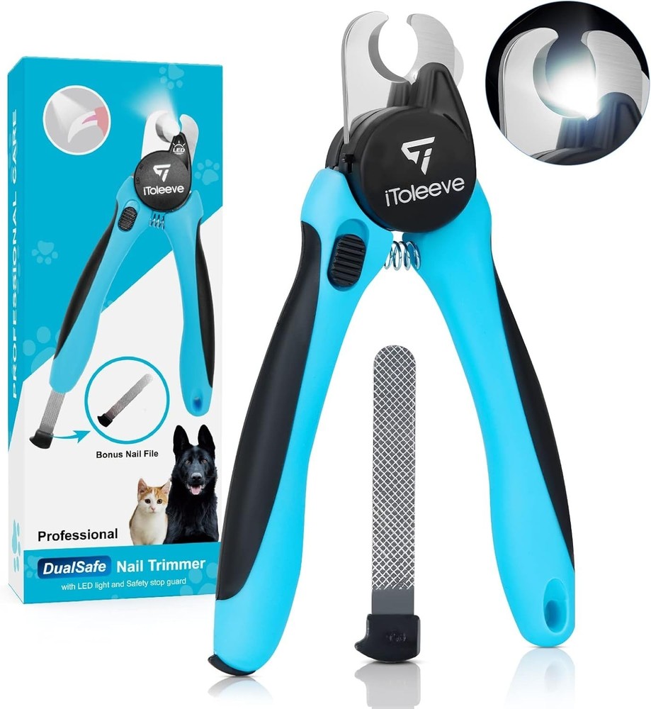 Extra Sharp LED Dog Nail Clipper for Thick Nails - Safe & Easy Grooming