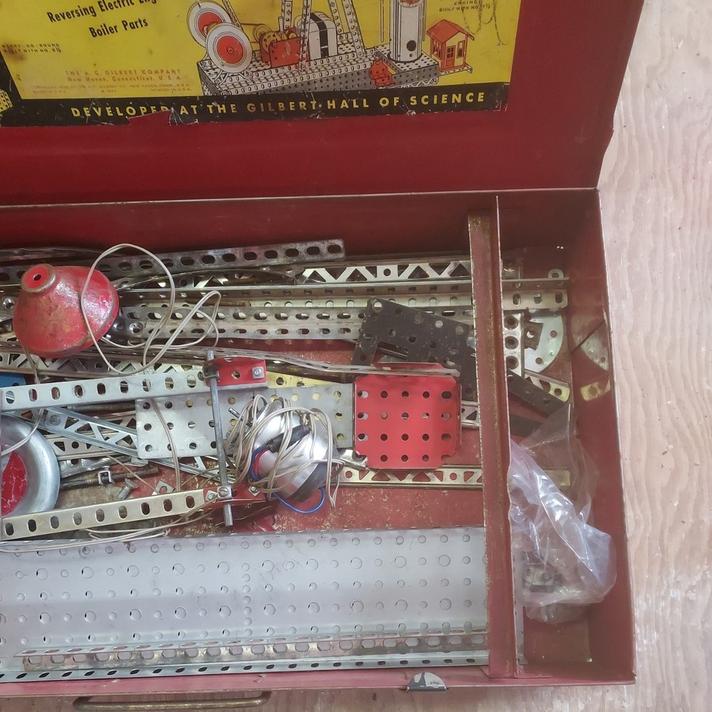 Gilbert Erector Set, @1954, 7 1/2 Engineer's Ser not complete