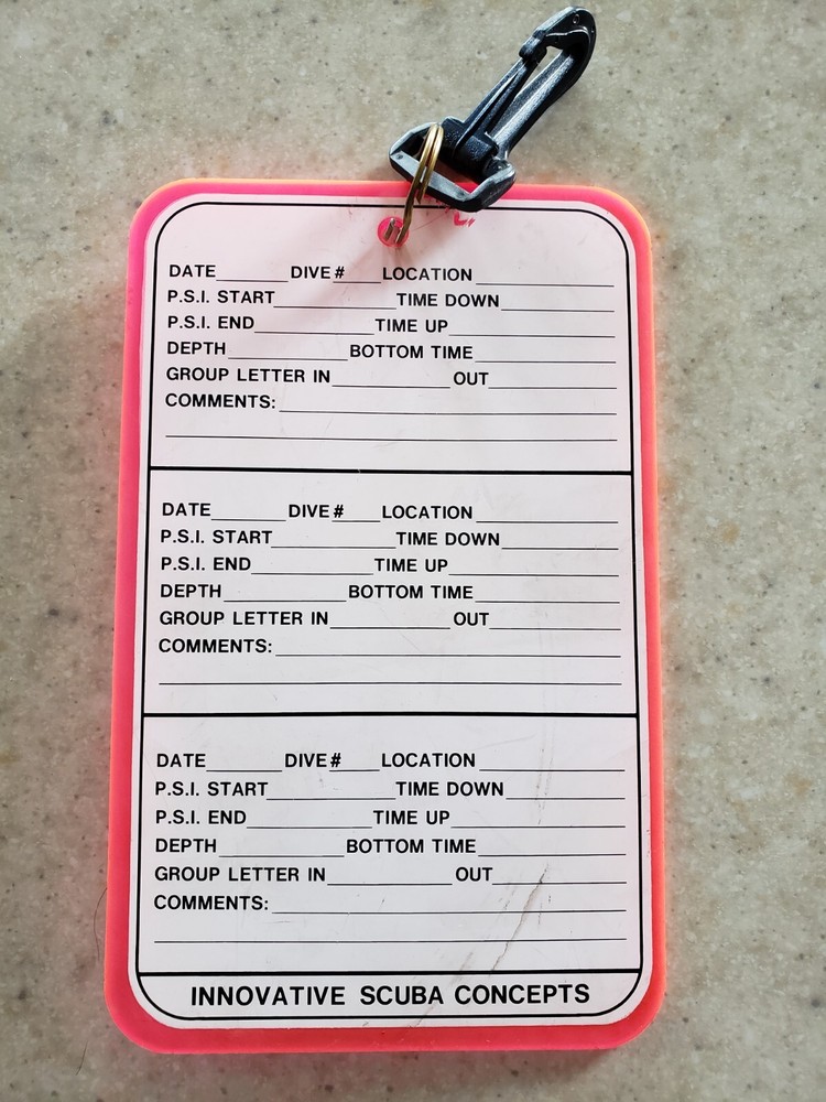 Scuba Slate Florescent Instructors DiveCon Dive Master Message, Dive Info 8x5"