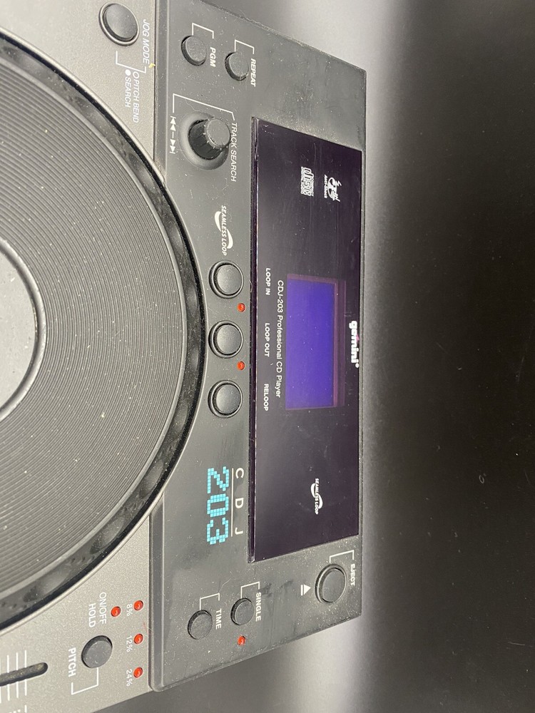 Gemini CDJ-203 Professional CD Player -UNTESTED- No Power Cord