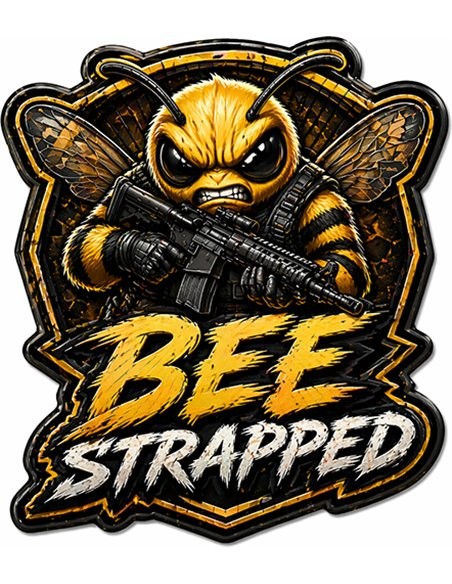 BEE STRAPPED Shaped Colorized 1 Oz Copper Round