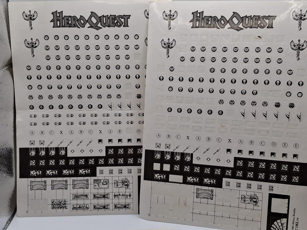 Heroquest Sticker Sheets for the Adventure E251