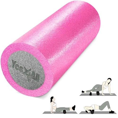 High-Density EPP Round Back Roller Pink/Grey Single - Two-Layer Foam Roller