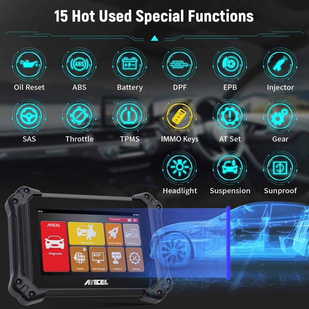 ANCEL V6 Bi-directional Scanner OBD2 Diagnostic Scan Tool Full System Key Coding
