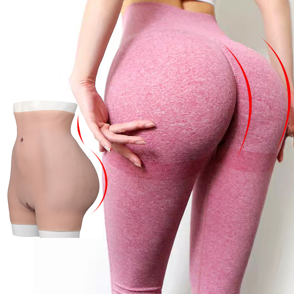 Crossdresser Silicone Panties Fake Vagina Pants Hip Enhancer Shaper Buttock Pads