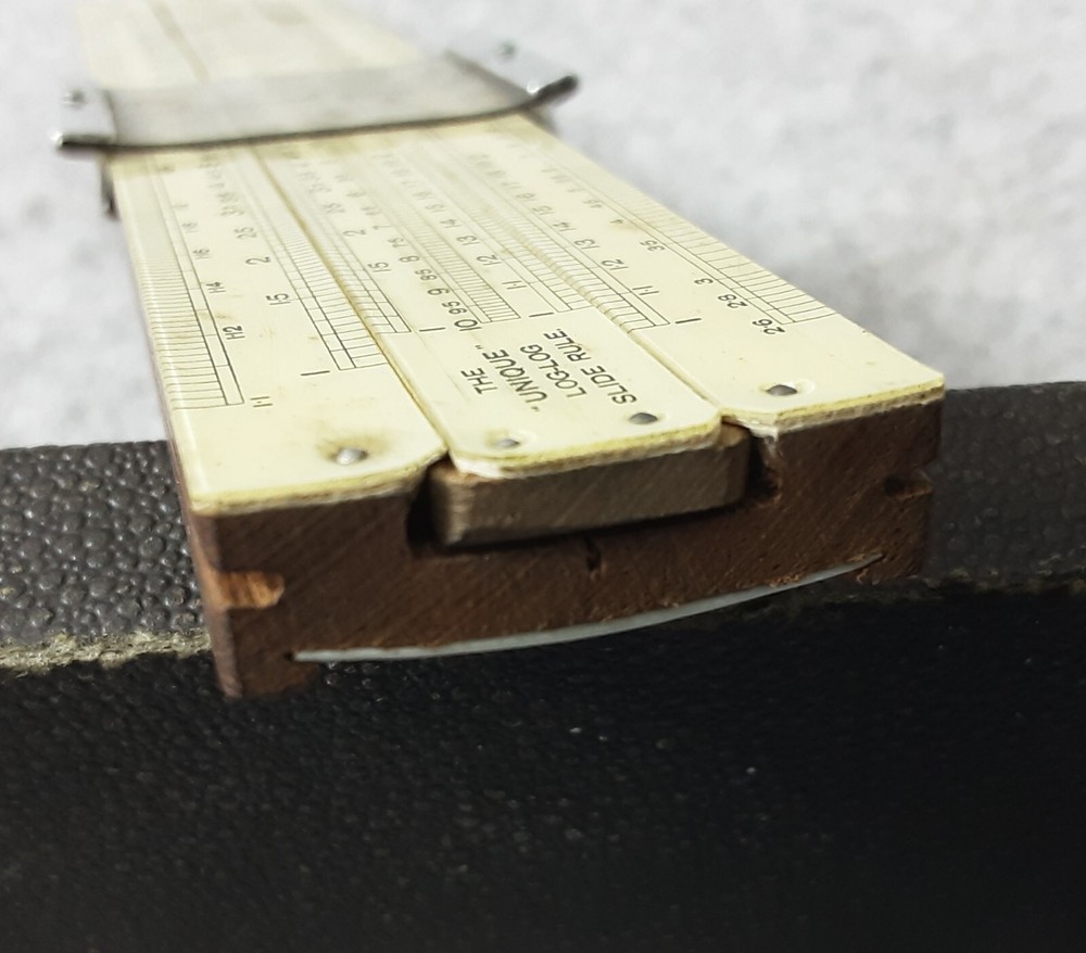 Log-Log Slide Rule Boxed 6" UNIQUE Technical Supply Co Brighton Antique