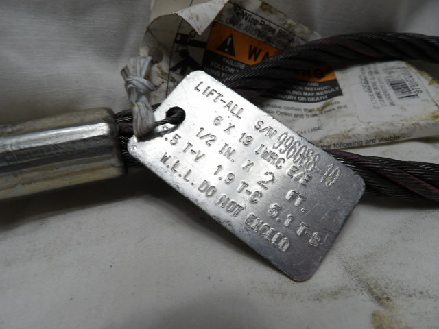 Lift-All 2 ft. 1/2" Wire Rope Steel Cable Lifting Sling 5.1 Ton