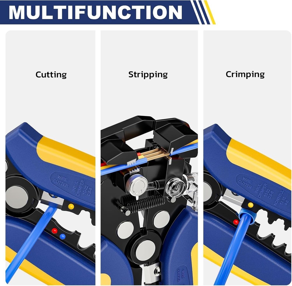 Durable Wire Stripping Tool, Ergonomic Grip for Efficient Electrical Work