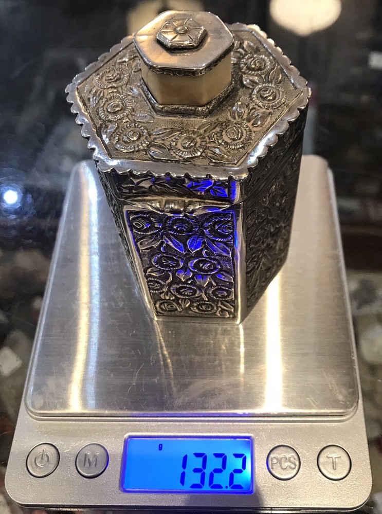 Antique 800 Silver Repousse Box