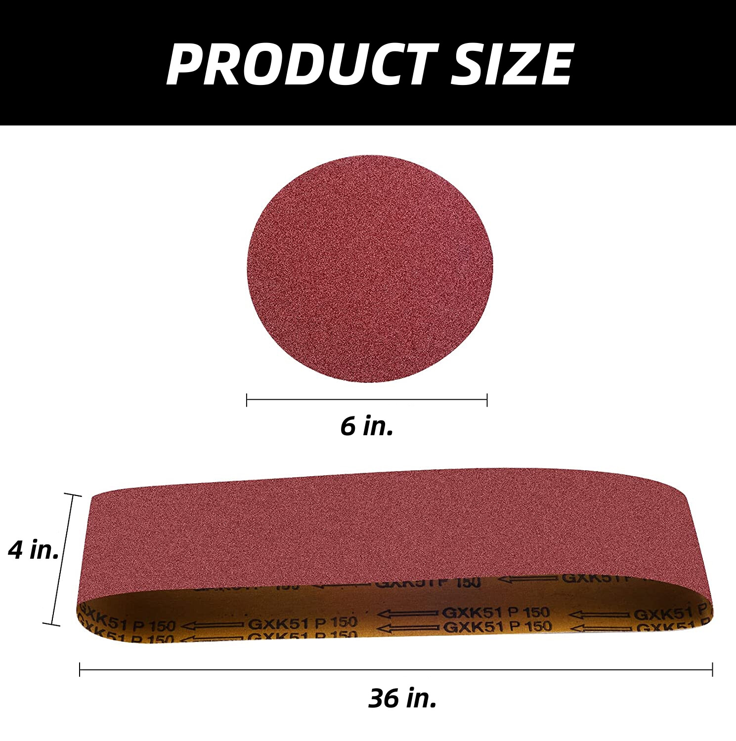 22x Sanding Belts 4 x36 in Sander Belt 6 in PSA Self Adhesive Discs 80-400 Grit
