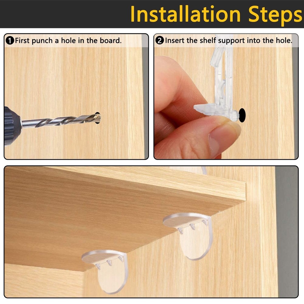 20pcs Plastic Locking Shelf Support Pegs,6mm Shelf Pins ,SelfLocking Bracket ...