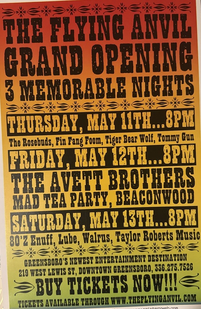 The Avett Brothers Concert Poster 2006 3 Night Run May 11-13 Greensboro NC