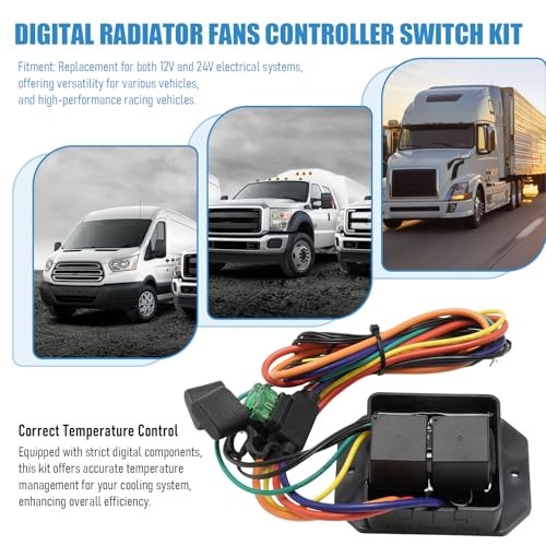 Digital Radiator Fans Controller Switch Kit, 40℃ to 110℃ Adjustable