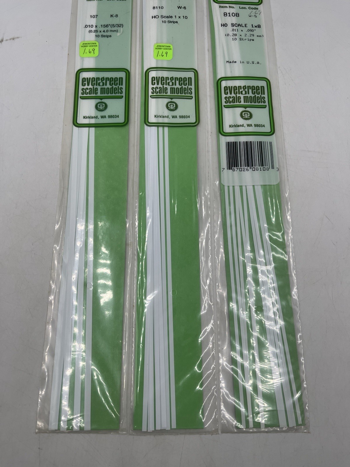 Ho Scale Strip Styrene Evergreen Scale Models 100, 102, 8110 & More Large Lot