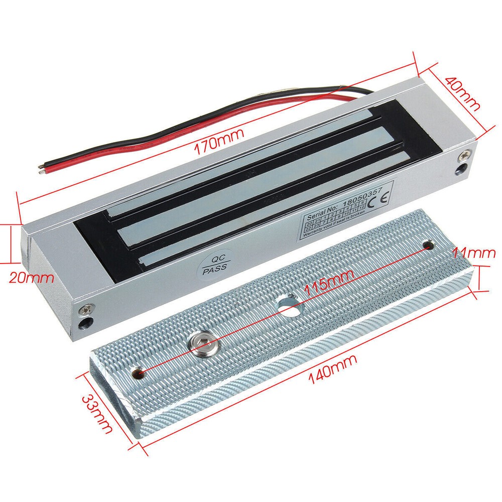 Electric Magnetic Door Lock Kit with 2 Remote Controls Access Control System