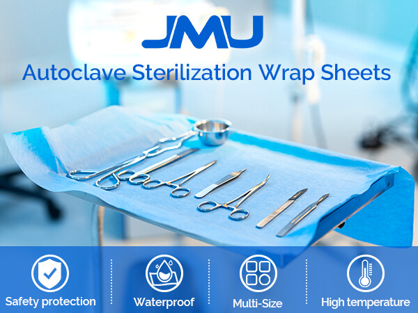 50/100Pcs JMU Autoclave CSR Sterilization Wrap Sheet SMMS Non-Woven &Crepe Paper