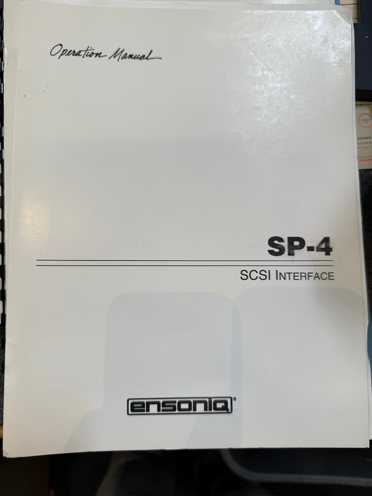 Ensoniq SP4 SCSI INTERFACE OPERATION GUIDE ORIGINAL  Vintage 1993