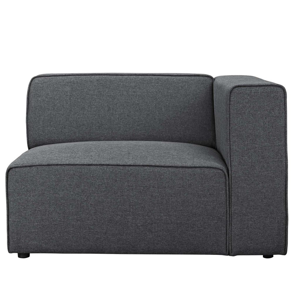 Modway Mingle Fabric Right-Facing Sofa in Gray