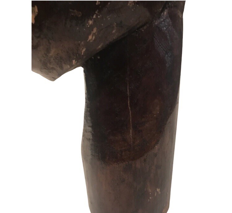 African Wood Carved Sculpture Dark Cherry Heavy Wood