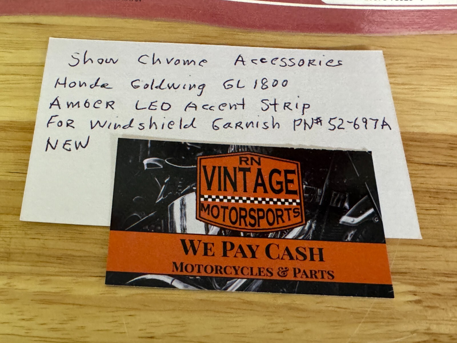 Show Chrome Accessories Honda GL1800 Amber LED Accent Strip Part # 52-697A New .