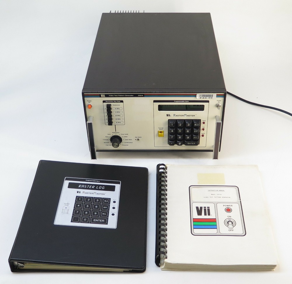 Vii 2501A Video Test Pattern Generator w/ Instruction Manual & RasterMaster Log