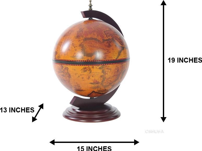Antique Nautical Globe with Chess Set Holder