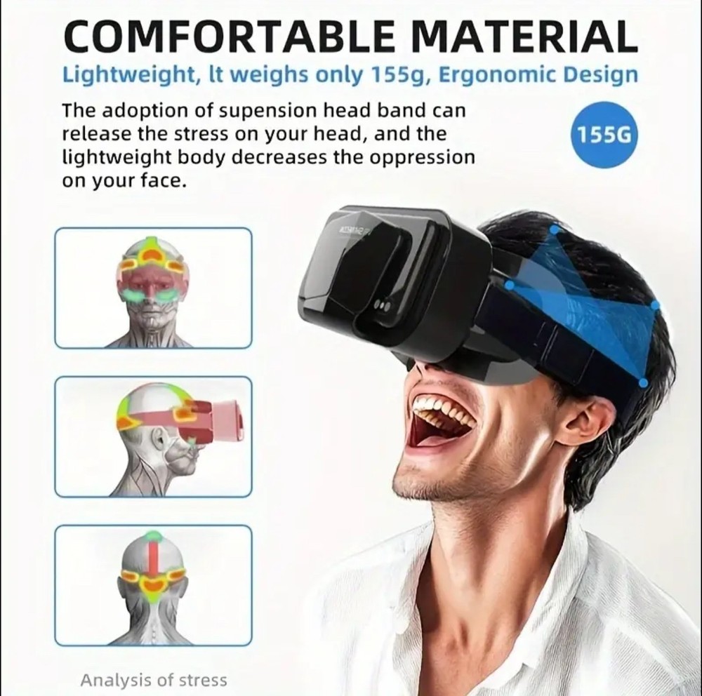 3D Smart VR Headset (Virtual Reality) With High Definition Blue Light Filter