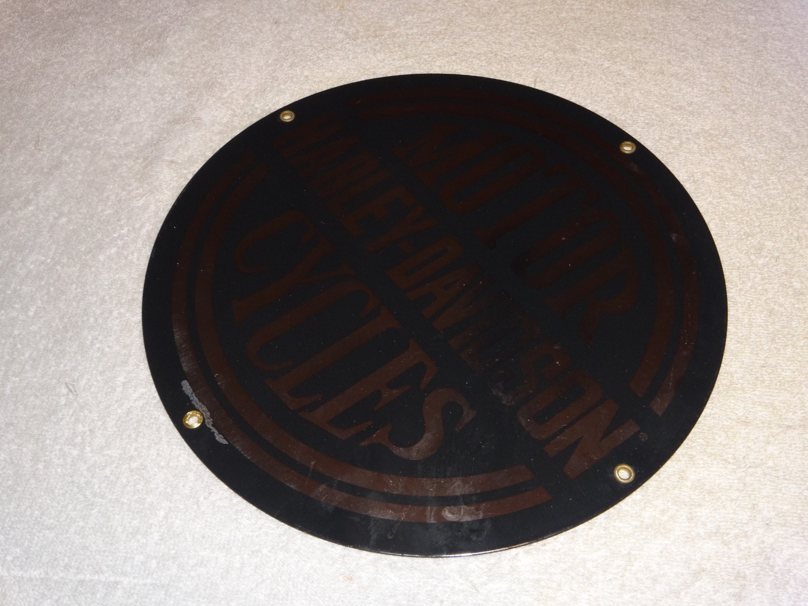 VINTAGE HARLEY DAVIDSON MOTORCYCLES 11 1/4" PORCELAIN METAL GASOLINE & OIL SIGN!