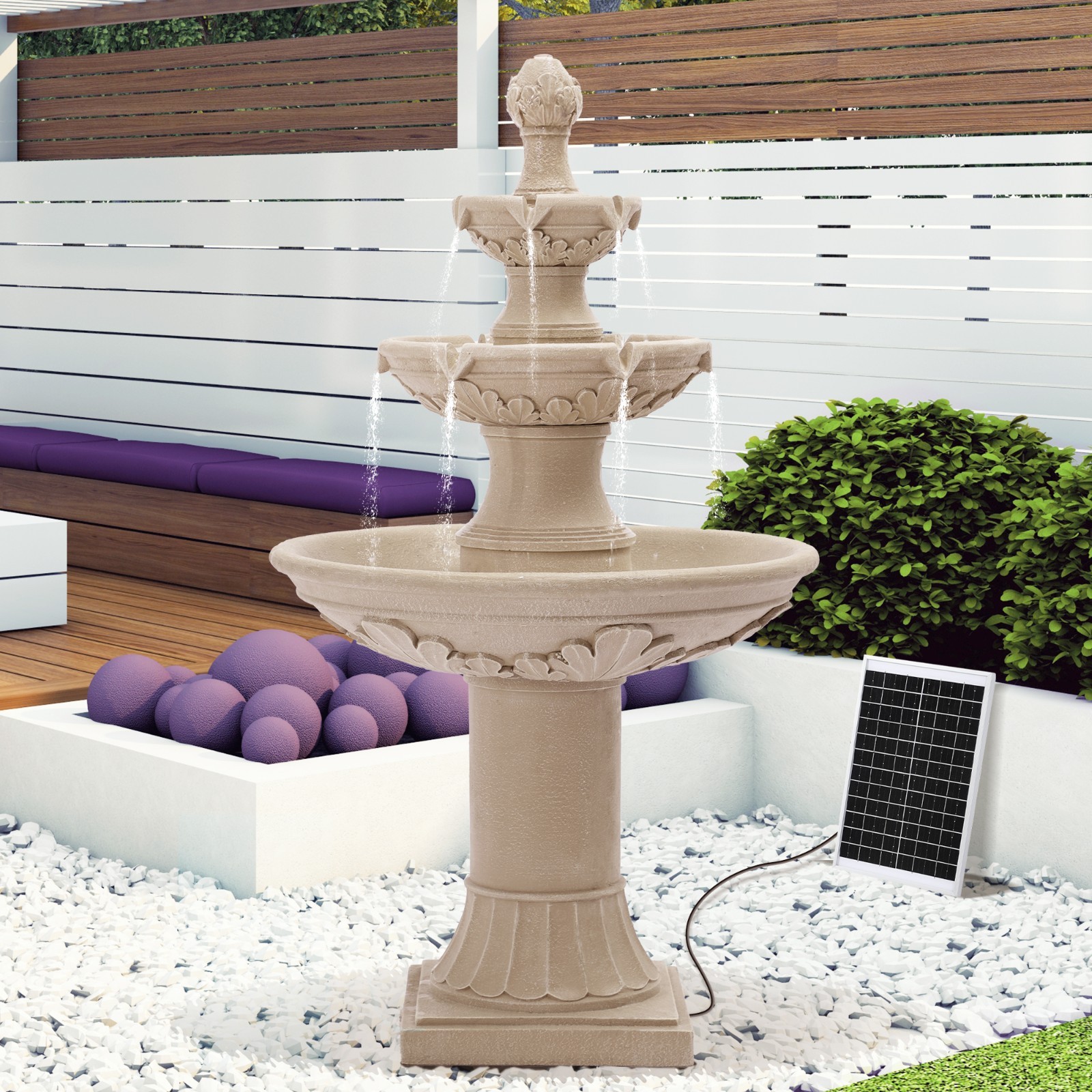 Italian Feature 48" High Solar Freestanding Water Fountain