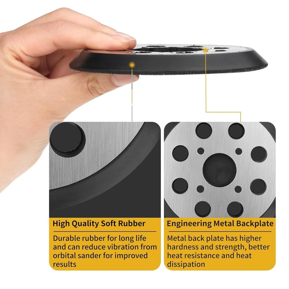 4-Pack 5" Hook & Loop Sander Pads for Ryobi & More