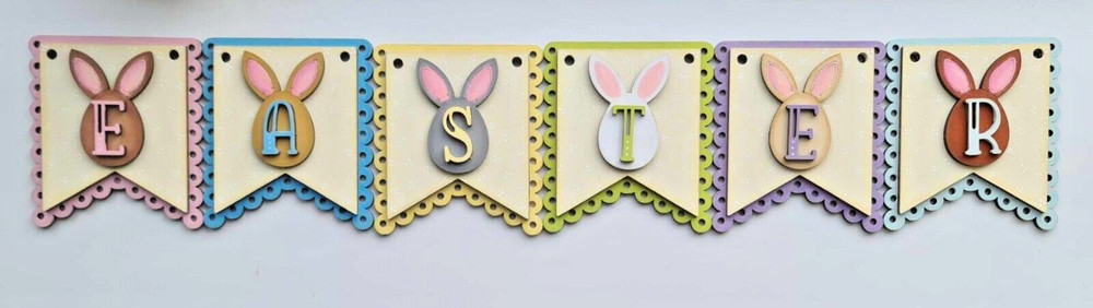 MDF Easter Bunting