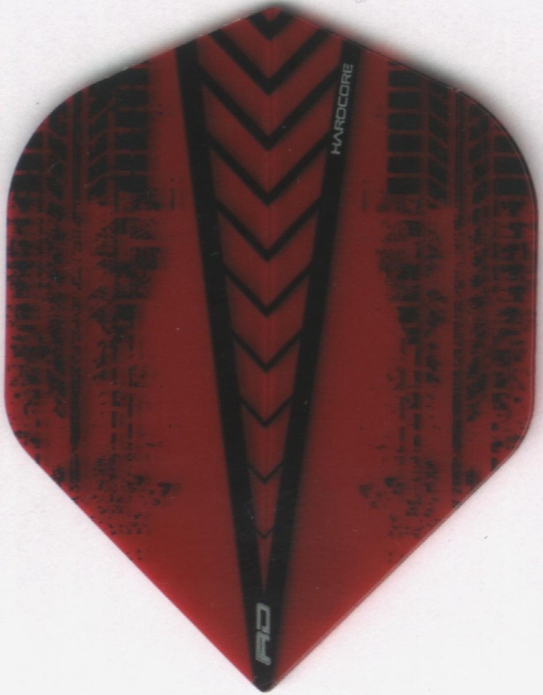 Red HARDCORE Dart Flights: 3 per set