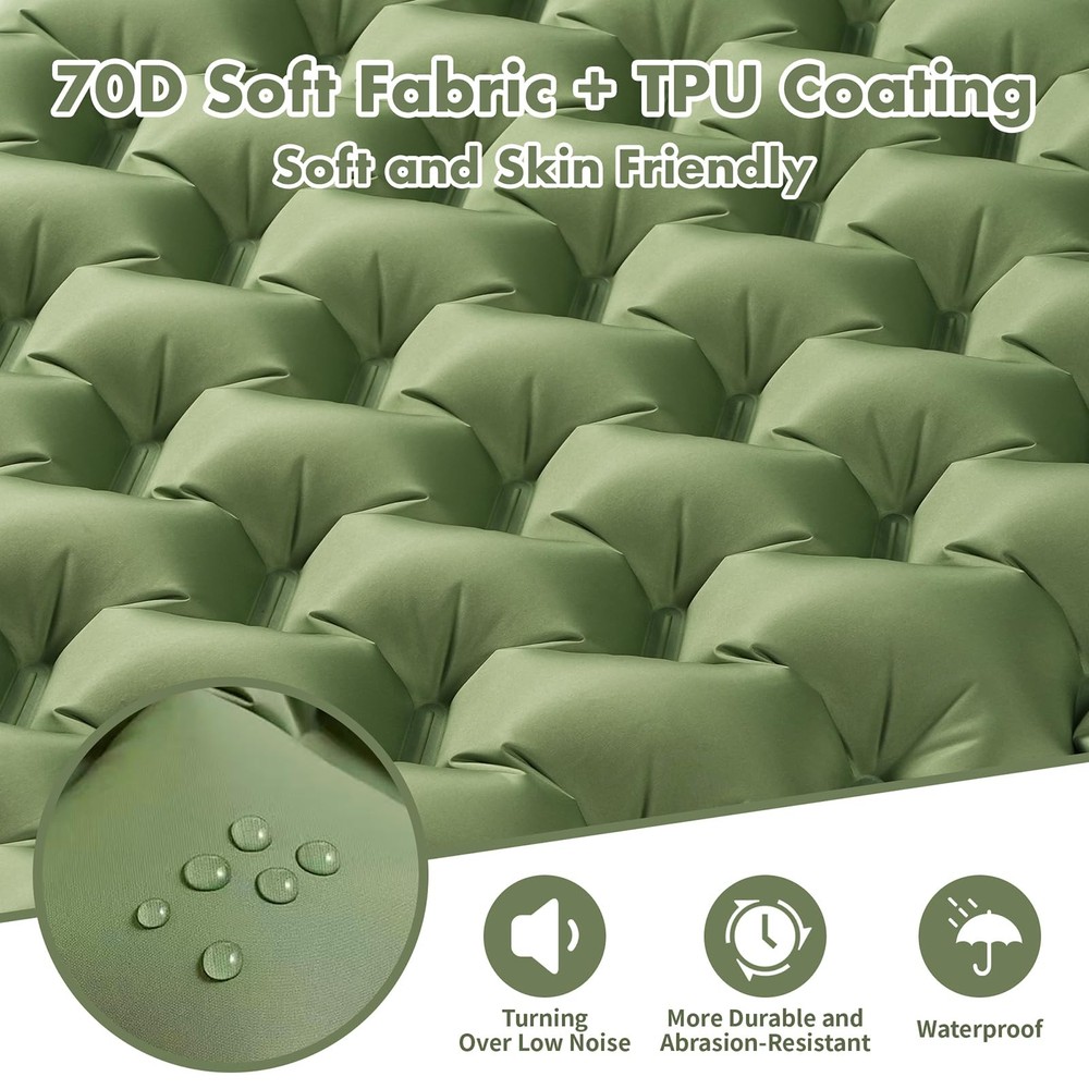 Sleeping Pad for Camping - 4” Thick Inflatable Camping Mat with Built-in Pump...