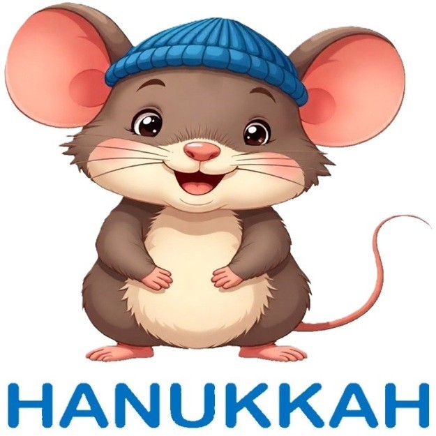30 Custom Hanukkah Mouse Personalized Address Labels
