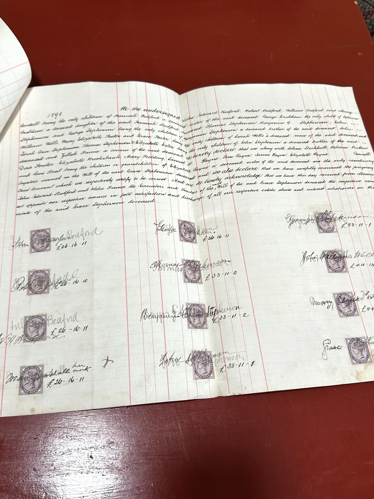 Antique 1890 Indenture Trust/Will Grace Stephenson. Leeds, Yorkshire, Farming