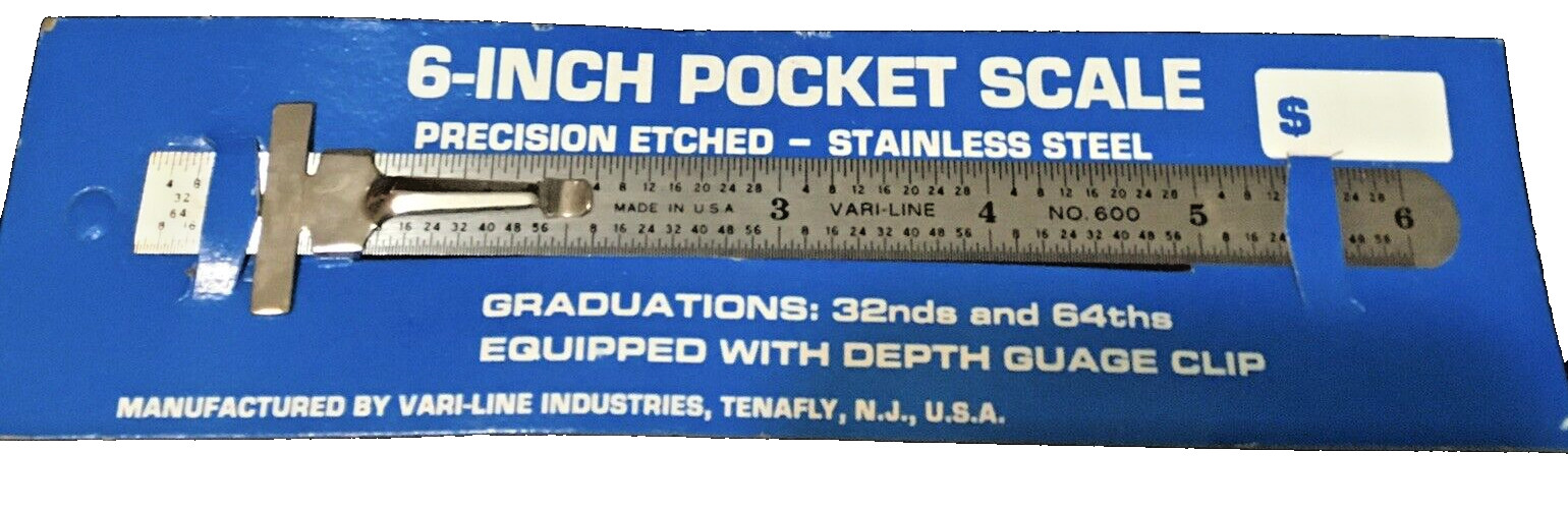 2 Pack Vintage Stainless Steel RulersRom Vari-Line Industries Made in U.S.A. NOS