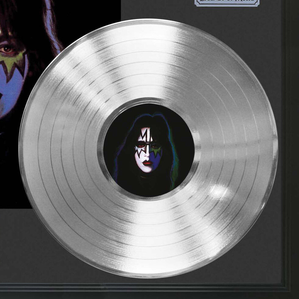 KISS Ace Frehley Framed Black wood Legends Of Music Platinum LP Record Display