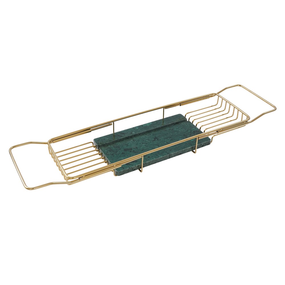 Expandable Bathtub Tray with Elegant Marble Board - Stylish & Durable
