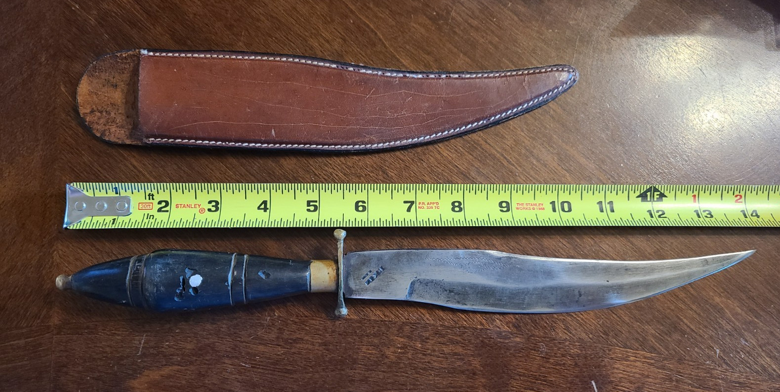 Vintage Scorpion Blade Antique Mexican Knife With Bull Horn Handle Circa 1890's