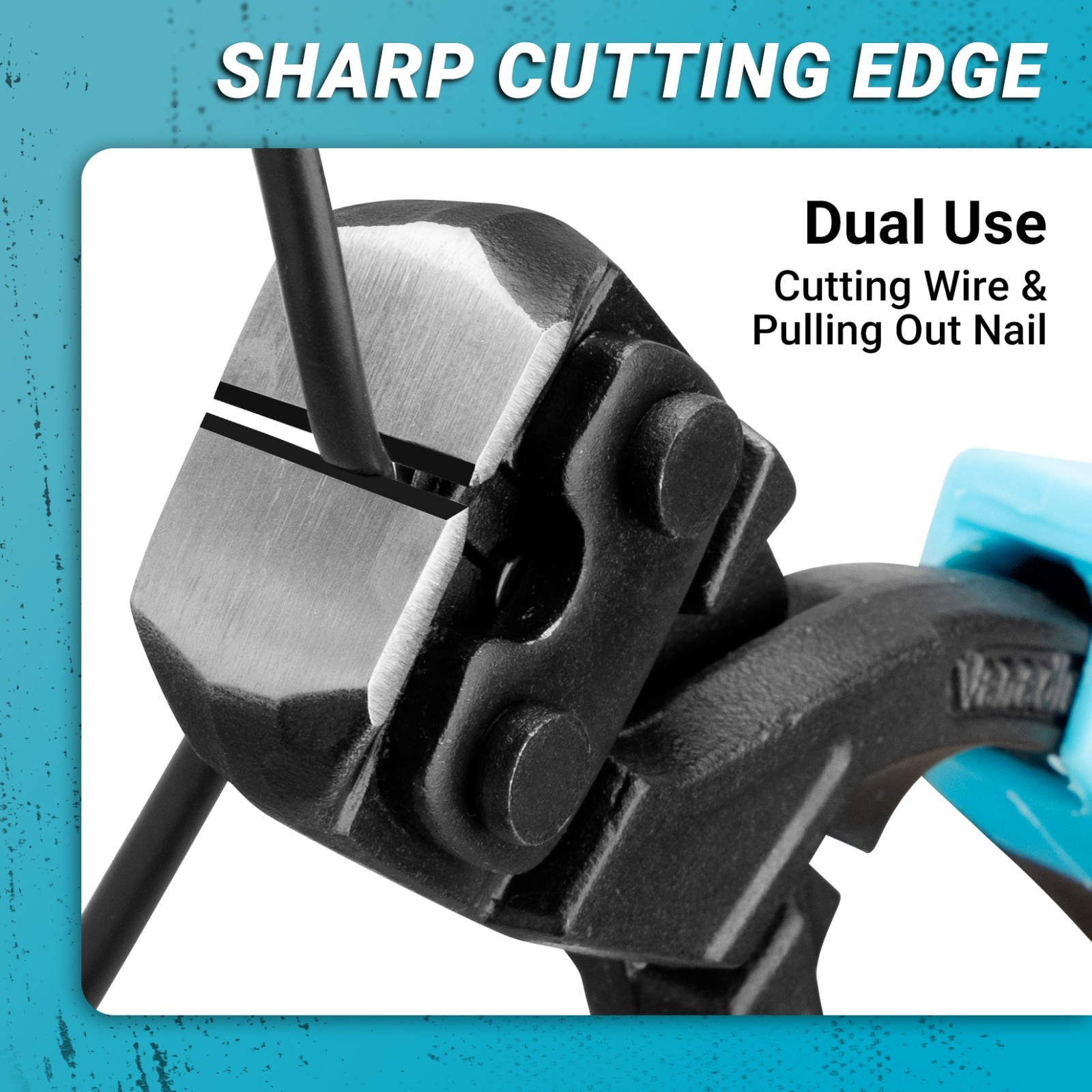 SHALL 8-Inch Nail Puller, 8" End Cutting Pliers, Two-Color Ergonomic Handle