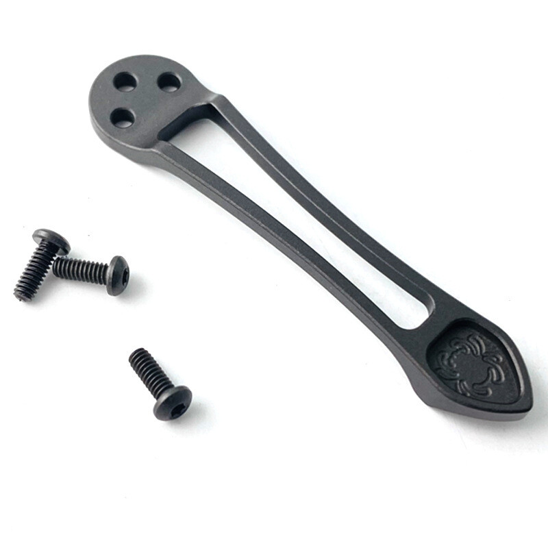 Solid Titanium Pocket Clip for Spyderco Paramilitary C81 Paramilitary 2 Para 3