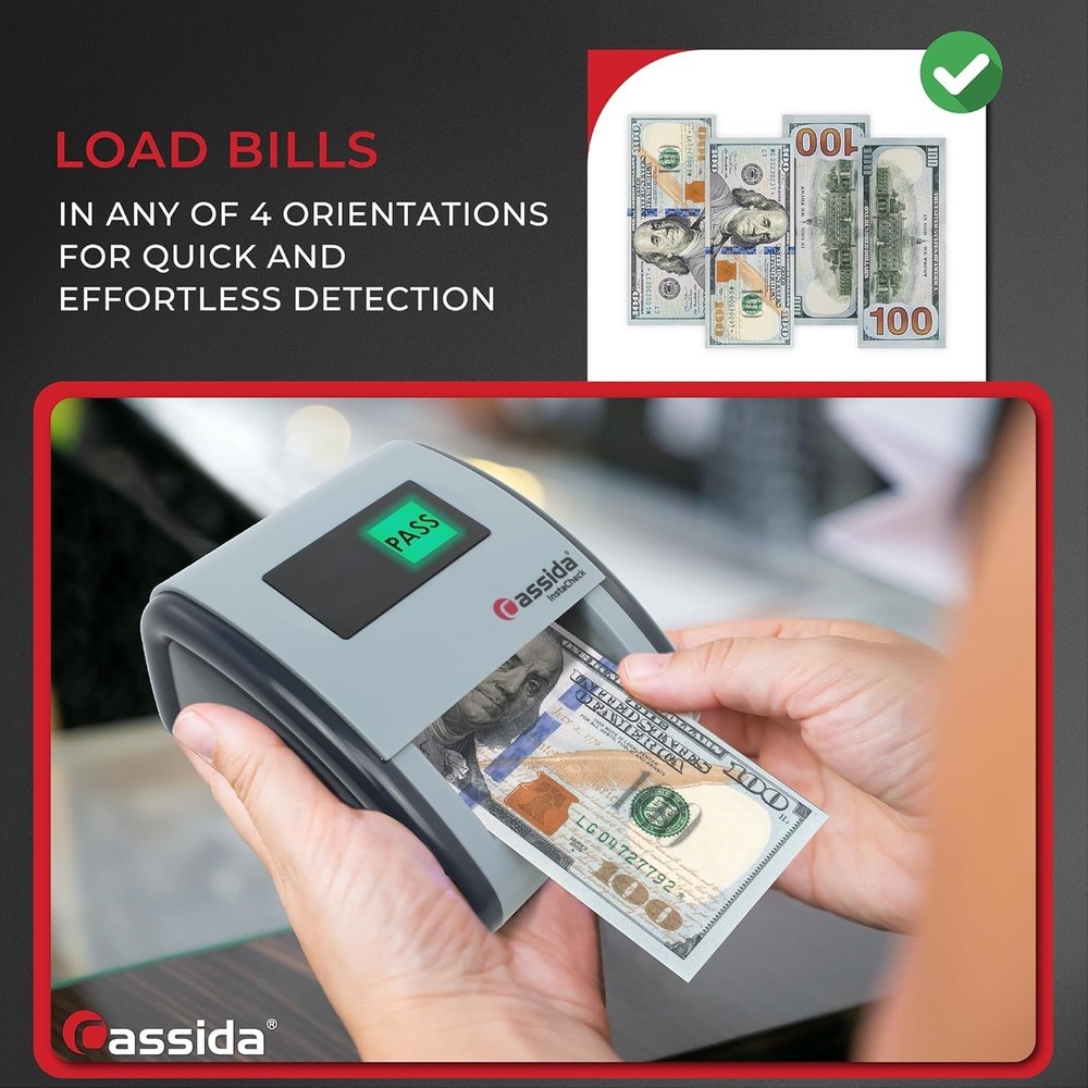 InstaCheck Bill Authenticator: Advanced IR, UV, Magnetic Scan, 1 Yr