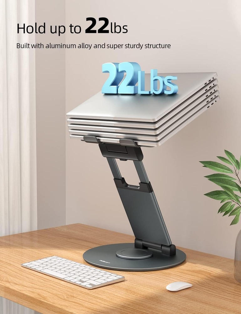 Telescopic 360 Rotating Laptop Stand for Desk Adjustable Height Swivel Pull