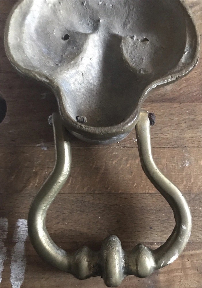 FOX Head Solid Brass Large Door Knocker 8.5” X 4 3/8” Vintage