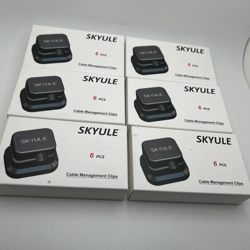 Skyule Cable Management Clips 36 Piece Lot White Reduce Wire Clutter 6 Pack New