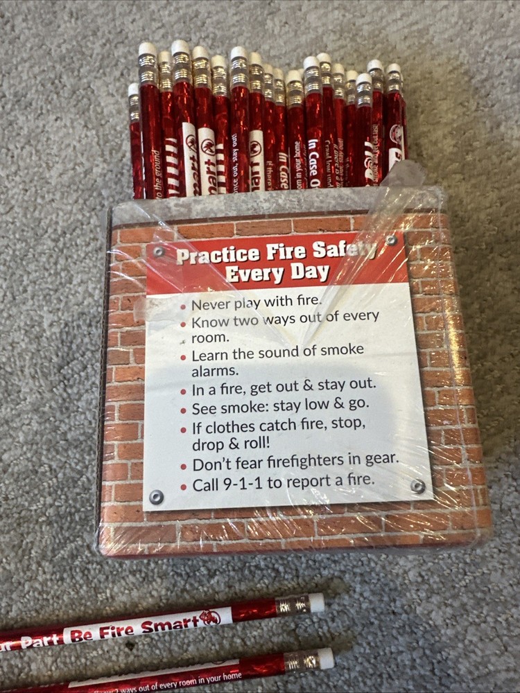 100 Fire Safety Pencils New In Box School, Class,