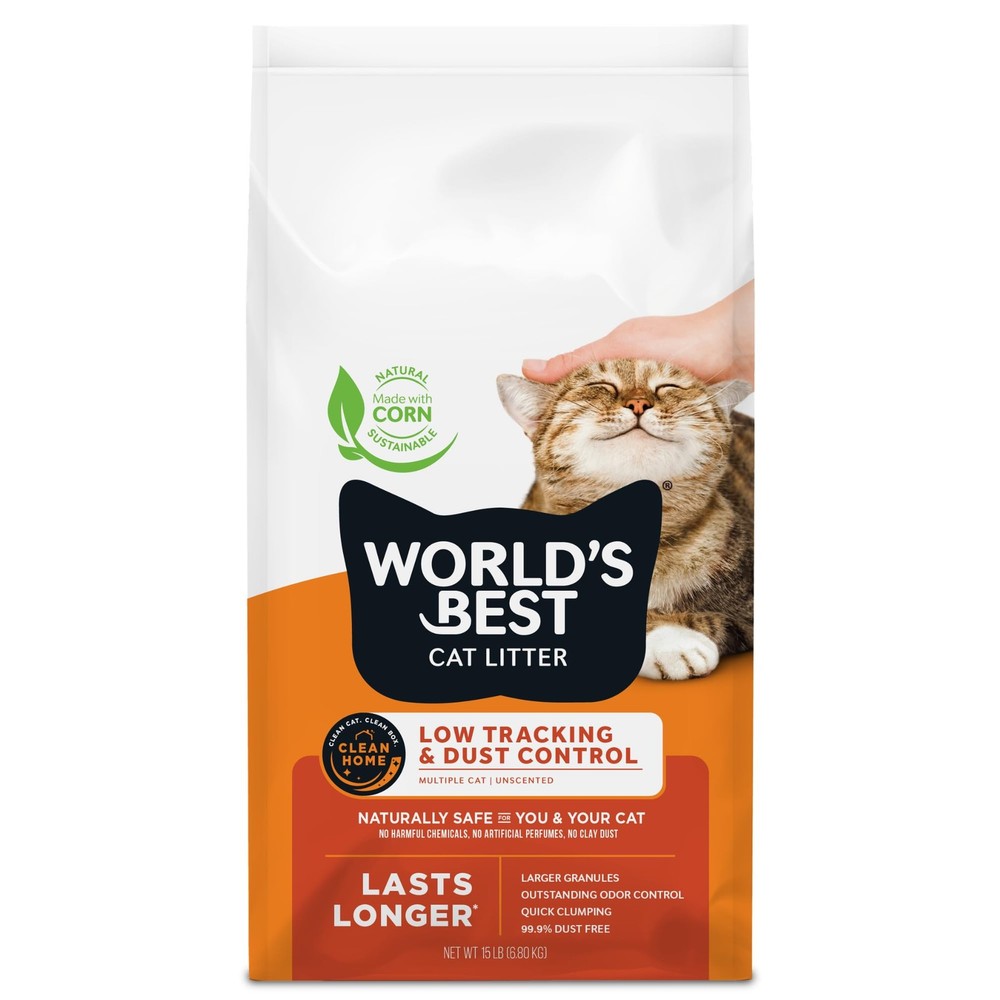 WORLD'S BEST CAT LITTER Low Tracking & Dust Control Multiple Cat Unscented 15...