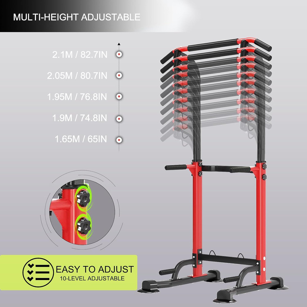 Power Tower Pull up Bar,Pull-Up Rack Dip Station,Height Adjustable Multi-Functio