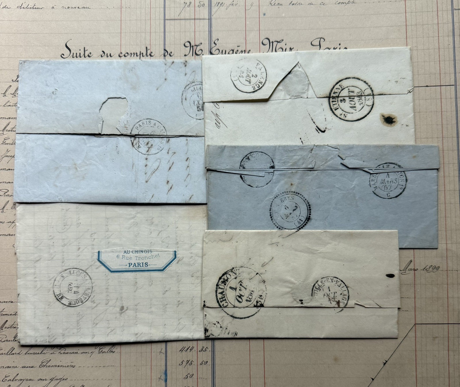 Large Lot Antique Vintage Authentic French Ephemera - Handwritten Letters Photos